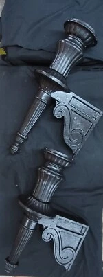 Пара огромных восстановленных чугунных бра 30 x 17 x 9 дюймов GS00508 - Изображение 1 из 4