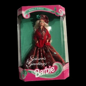 1994 Barbie season’s Greeting’s Limited Edition Dented Box Christmas Doll - Bild 1 von 24