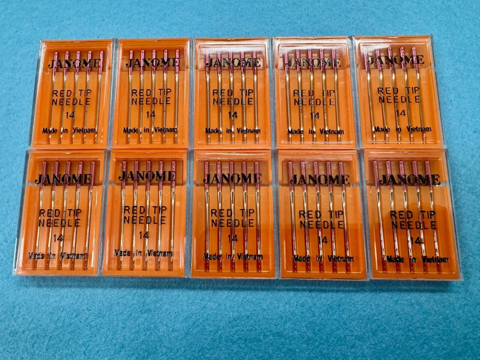 10x Agujas Janome Genuinas "Punta Roja" Tamaño: 14/90, Paquete de 5 (COMPRA A GRANEL**) Foto 1 de 1