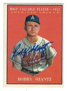 Autographed 1961 Topps #473 BOBBY SHANTZ  Kansas City Athletics Card - COA  - Picture 1 of 1