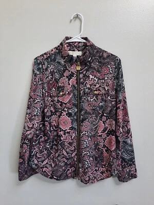 Blusa Michael Kors con Cremallera Manga Larga Cuello P/Mediana Pestaña Enrollable Top Informal Foto 1 de 4