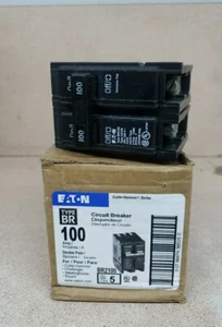 (1) Nuovo! Eaton BR2100 100Amp 2 poli Interruttore circuito di viaggio standard martello  - Foto 1 di 4