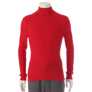 GUCCI Cachemira Cuello Alto Punto Acanalado Suéter Tops 443035 Rojo M - Imagen 1 de 13
