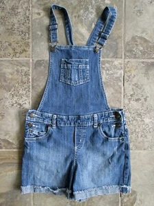 Mossimo Supply Shorts Jean Shortalls Girls Large 10/12 Youth Denim Bibs Jumper - Picture 1 of 4