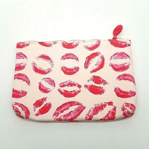 Ipsy Kisses Kosmetiktasche weiß rosa rot Valentine Kosmetiktasche Reißverschluss - Bild 1 von 7