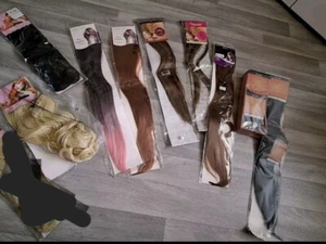 Job Lot ×9 Hair Extensions, Curly Straight Various Sizes Up To 24" - Picture 1 of 24