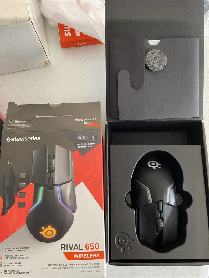 SteelSeries Rival 650 Wireless Black Gaming Mouse Missing Charge Cable - Image 1 of 1
