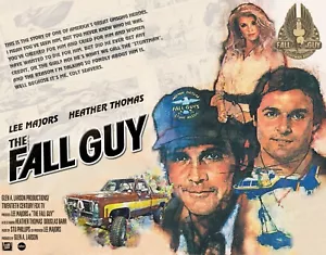 THE FALL GUY TV SERIES quad poster print 30x40" Lee Majors  Heather Thomas - Picture 1 of 1