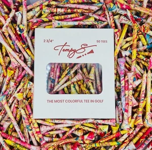 Tempys Tees ColorSplash Bamboo Golf Tees - Box of 50 Tees - 2-3/4" - Picture 1 of 3
