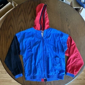 Vintage Flamboyant High Intensity Track Jacket Black Red Blue Wind Breaker Sz. M - Picture 1 of 4