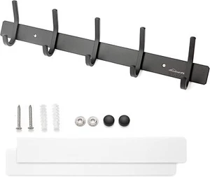 Vertical Metal Wall Hooks for Hanging Coats, Towels, Hats, Bags, Black - Picture 1 of 6