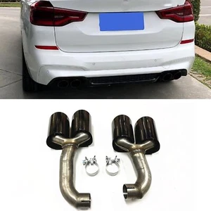 Kit de puntas de tubos de escape de parachoques trasero de coche para BMW X3M X4M 2018 2019 2020 2 PIEZAS - Imagen 1 de 9