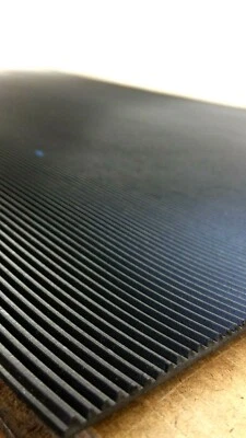 AMERICAN BILTRITE V-Ribbed Rubber Matting 1/8"Thk x 8" x 24" Stair Tread - Std Corrugated 1-Side