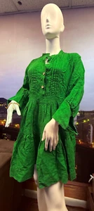 Banjanan Green Mini Dress Long Sleeve Sz Medium - Picture 1 of 21
