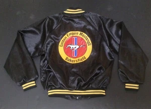 Vtg Golden Empire Mustangs Satin Jacket Bakersfield Ford Car Club Hartwell 936A - Picture 1 of 6