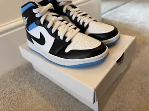 Jordan 1 Mid University Blue Black White W7.5 | UK 5 - Picture 1 of 5