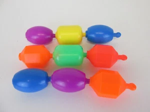Vintage Fisher Price Snap Lock Beads Pop Beads Lot of 9 Bright Rainbow - Picture 1 of 3