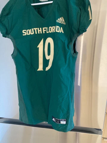 University South Florida Bulls  USF green Adidas  Football jersey adult Large Cover