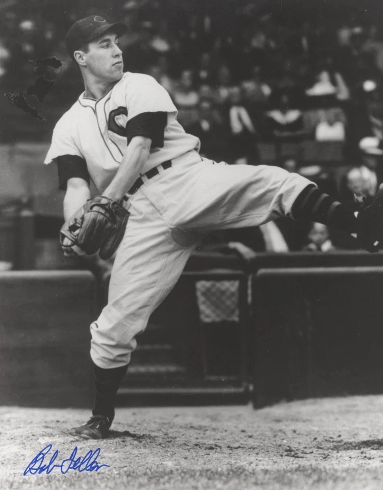 Foto firmada por Bob Feller autografiada de los Indios de Cleveland 8x10 LSCM CERTIFICADO DE AUTENTICIDAD #1 Foto 1 de 1