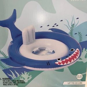 Baby Float Ring Finn The Shark Blue Coconut Grove Up To 33 Lbs - Picture 1 of 5