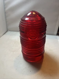 Kopp Red Glass Warning Beacon Light Globe AP3519 Aviation/Navigation 7.25” Chip - Picture 1 of 5