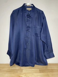 Croft & Barrow Mikrofaser Langarm Hemd mit Knopfleiste Herren Gr. XL blau mit Tasche - Bild 1 von 18