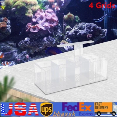 Aquaponic Fish Tank 4-Grid Desktop Fish Tank Rectangle Acrylic Betta Fish Tank - Image 1 of 4