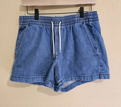 GAP Pull On Shorts Sz S Drawstring 100% Cotton Denim Cottagecore Granola  - Image 1 of 4
