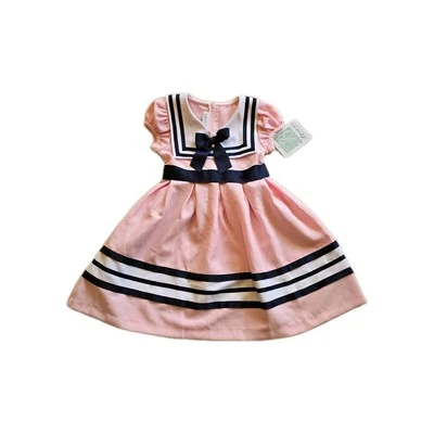 Vestido Bonnie Jean Marinero Niña Talla 5 Rosa Azul Blanco Nuevo con Etiquetas Foto 1 de 3