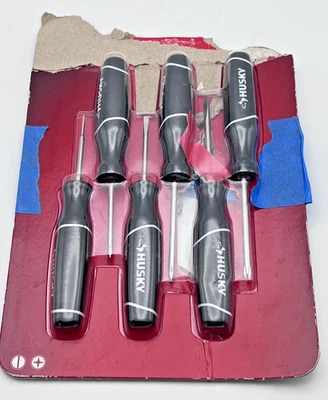 Husky Precision Screwdriver Set 6 piece 3x Slotted + 3x Phillips Damaged Package - Image 1 of 3