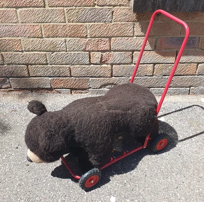Rare Large Vintage Deans Gwentoy Black Bear toy push along baby walker - Image 1 of 4