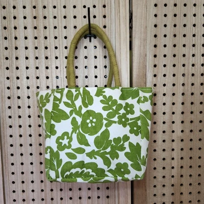Bolso de Mano Pequeño Floral Verde y Blanco Foto 1 de 4