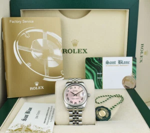 ROLEX 31mm Stainless Steel Datejust Rose Roman Jubilee Band 178240 SANT BLANC - Picture 1 of 7