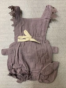 Baby Girl Spring/Summer Purple Romper W/ Lace Straps Size 6-12 Months - Picture 1 of 4