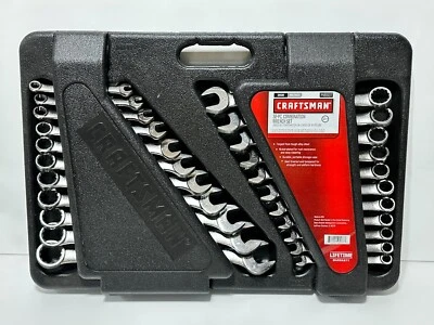 Juego de llaves combinadas SAE métricas NOS Craftsman EE. UU. 46937 32 piezas en estuche rígido Foto 1 de 4