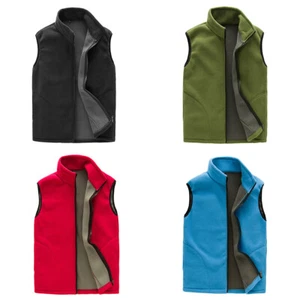 Men Fleece Full Zip Waistcoat Bodywarmer Sleeveless Jacket Vest Gilet Top Winter - Picture 1 of 18