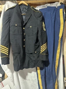 US Army Service Dress Custom Uniform Blue Jacket 44 Pants 42L Named with Ribbons - Picture 1 of 12