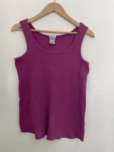 Old Navy Maternity Women's Solid Magenta Stretch Rib-Knit Sleeveless Tank Top M - Picture 1 of 4