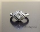 1.35CT Princess Cut Lab-Created Diamond Vintage Wedding Ring 14K White Gold Over