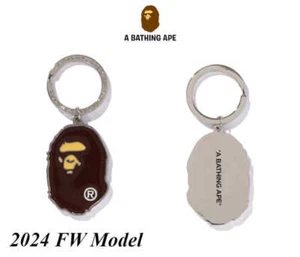 A Bathing Ape Double Ring Key Chain 2024 FW Model APE HEAD METAL Motif Japan - Picture 1 of 3