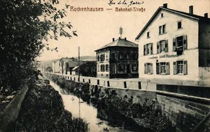 Rockenhausen, Bahnhof Straße mit Gasthaus, um 1910/20 - Picture 1 of 2