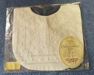 "STEPHAN BABY" CHRISTENING BIB KEEPSAKE HAND-TAILORED CROSS NWT - Picture 1 of 4