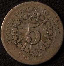 1866 SHIELD NICKEL, TYPE 1 WITH RAYS, SHARP AND ORIGINAL, PROBLEM FREE!