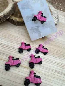 Motorcycle-bike handmade silicone mold (very tiny) for crafts - Picture 1 of 8