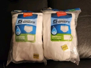 New Hanes Comfort Soft White Tagless Briefs 12 pairs Size: L 14 16 LOT Of 2 Pks - Picture 1 of 1
