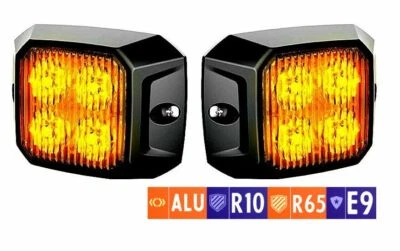 2x LED Heckblitzer Orange ECE R65 R10 Straßenräumer Blitzlicht LED Frontblitzer - Bild 1 von 4