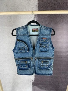 Marlboro Classics vintage denim multipocket vest utility - Picture 1 of 11