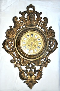 Antique Gold Bronze Poster Restoring Collection Wall Clock - Picture 1 of 14