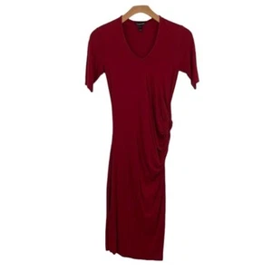 Isabella Oliver Maternity Midi Dress Womens 3/ US 8 Stretch Side Ruched Sheath - Picture 1 of 12