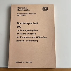 Deutsche Bundesbahn Buchfahrplanheft 892 von 1992 zu Verkaufen - Bild 1 von 3